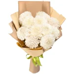Букет из 11 белых одноголовых хризантем